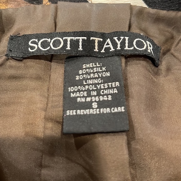 Scott Taylor Silk Textured Zebra Print Button Cape Jacket - Picture 8 of 10